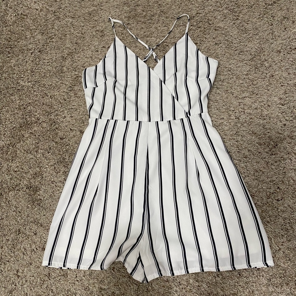 Missguided striped romper